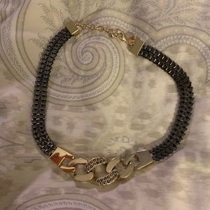 Express gold, dark gray, chocker necklace